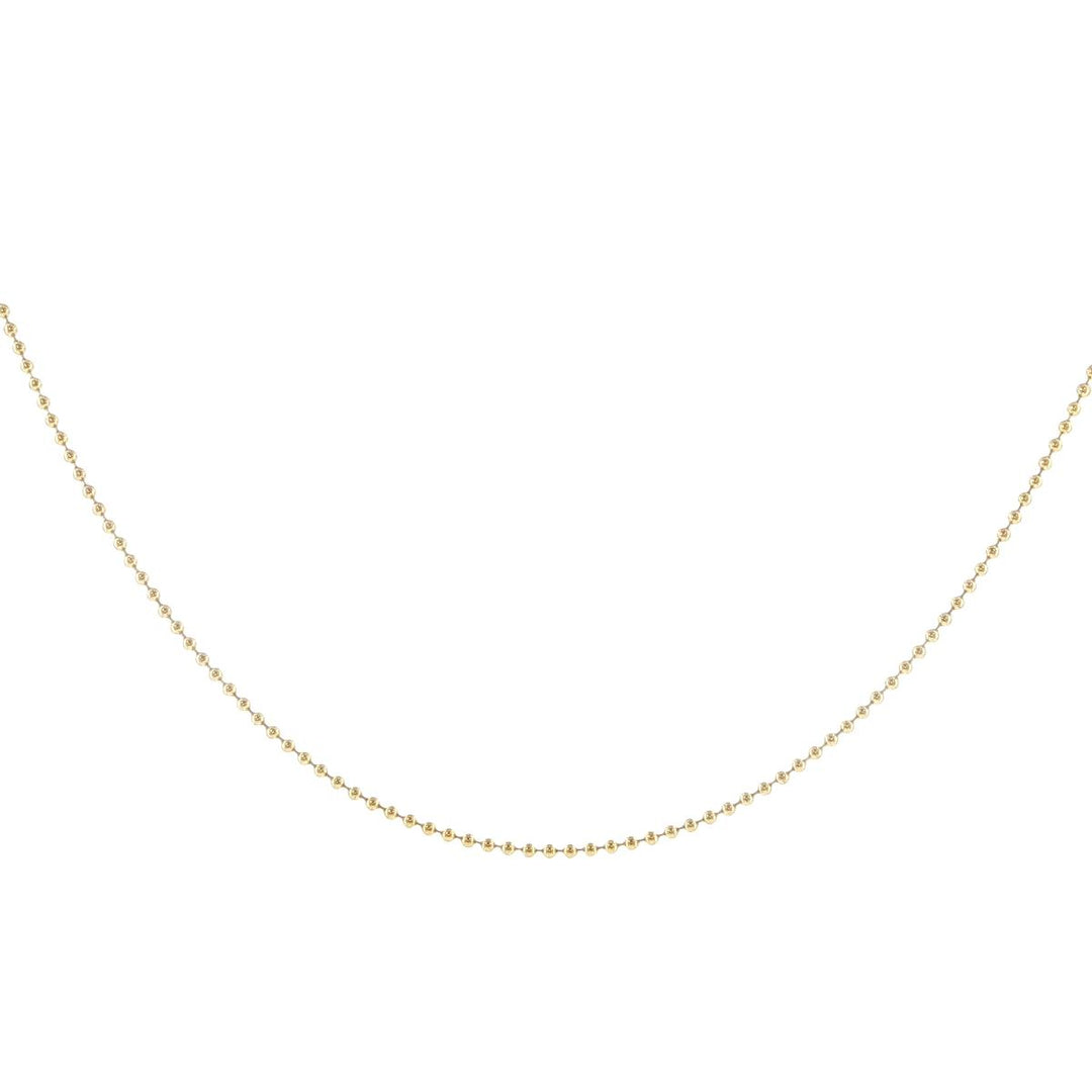 14K Yellow Gold 1.5mm Ball Chain Necklace