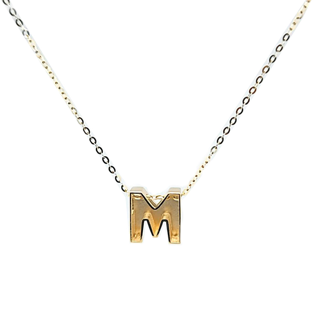 Initial M Pendant Necklace
