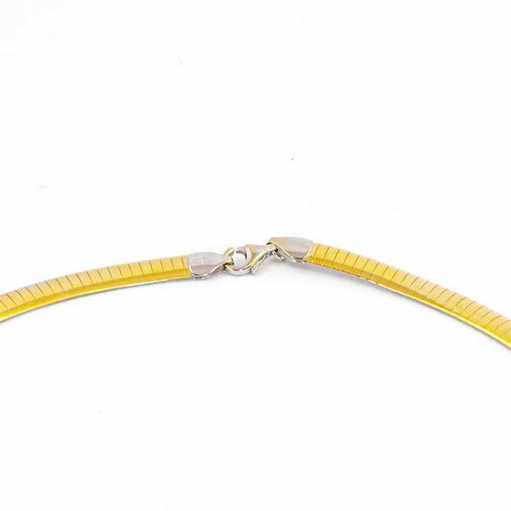 Reversible Two Tone 14K Gold Omega Necklace