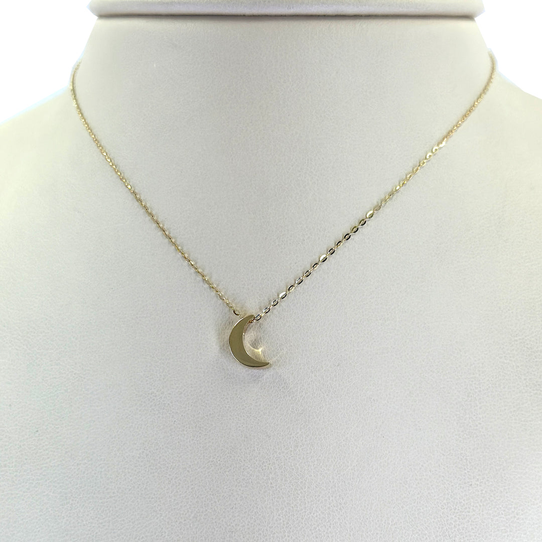 Gold Moon Pendant Necklace