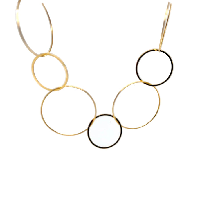 18K Yellow Gold Open Circle Link Necklace