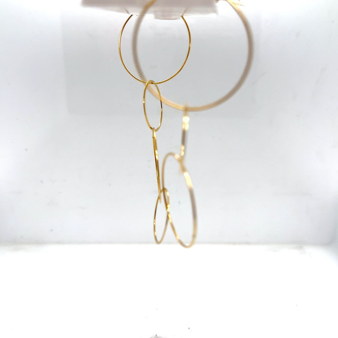 18K Yellow Gold Open Circle Link Necklace