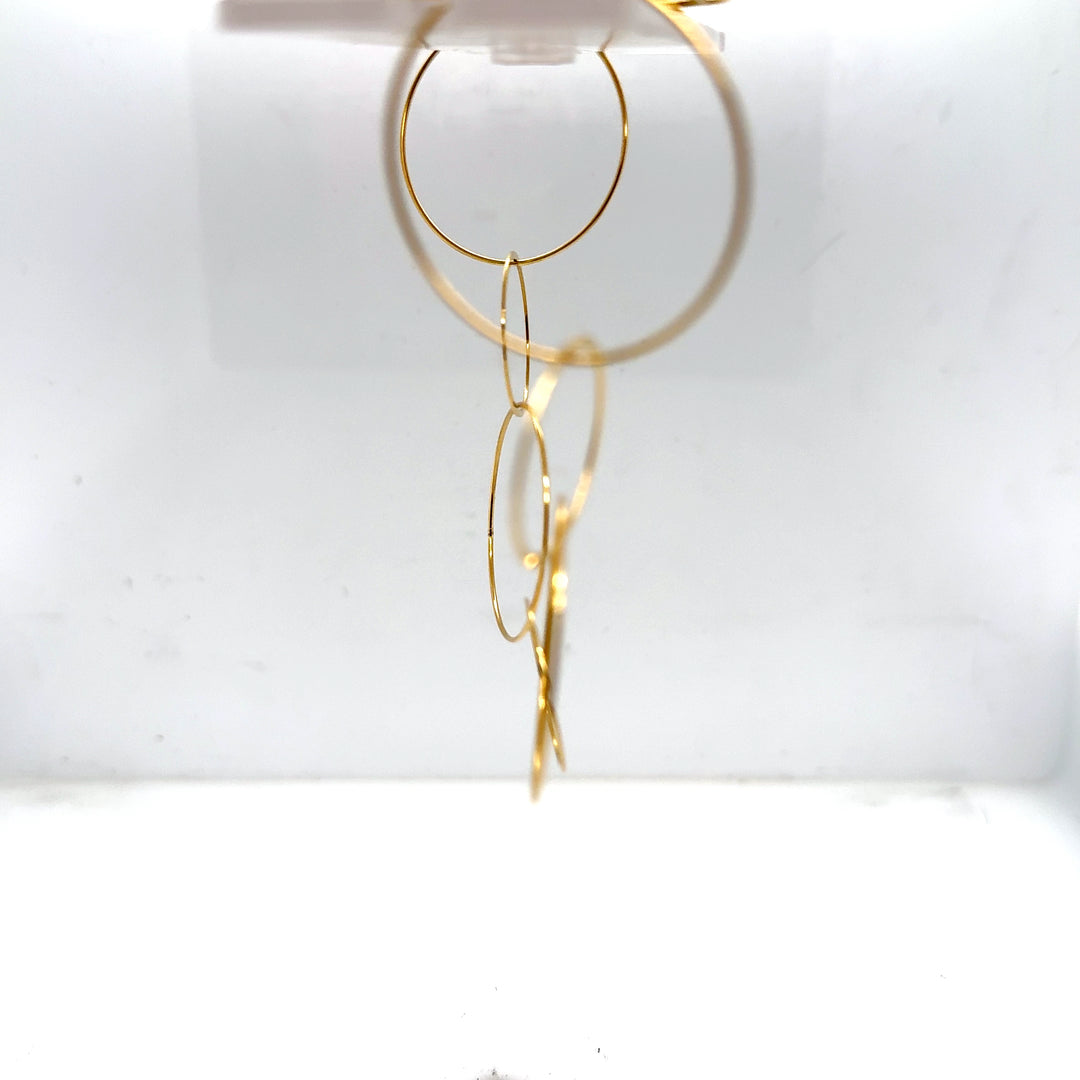18K Yellow Gold Open Circle Link Necklace