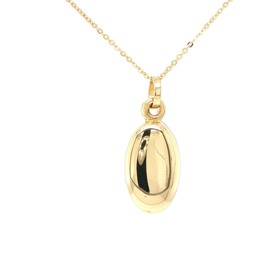 18K Yellow Gold Oval Locket Necklace