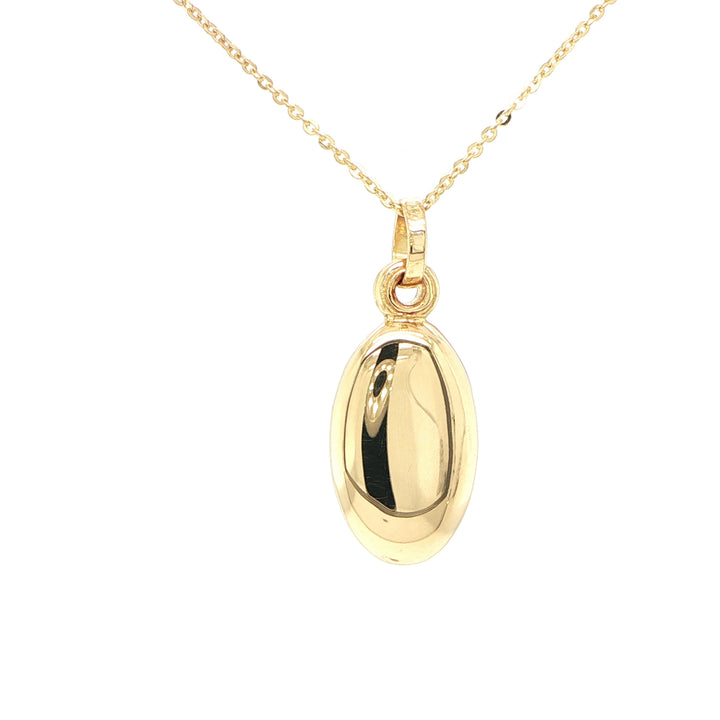 18K Yellow Gold Oval Locket Necklace