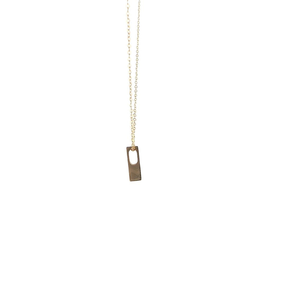 14K Yellow Gold Diamond Letter A Initial Necklace