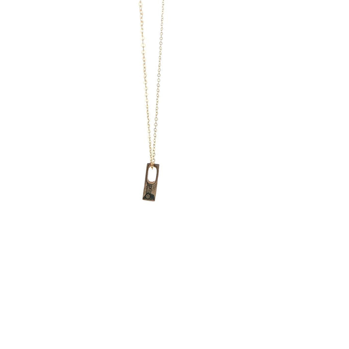 14K Yellow Gold Diamond Letter A Initial Necklace