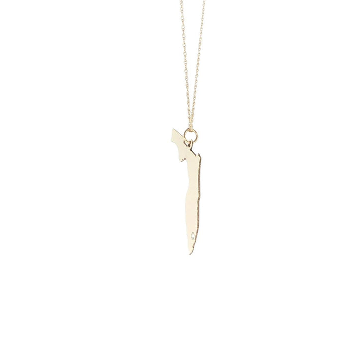14K Yellow Gold Florida Diamond Necklace