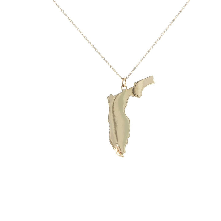 14K Yellow Gold Florida Diamond Necklace