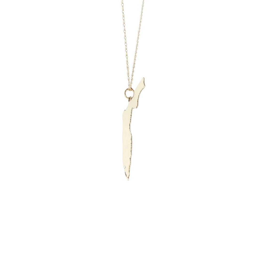 14K Yellow Gold Florida Diamond Necklace