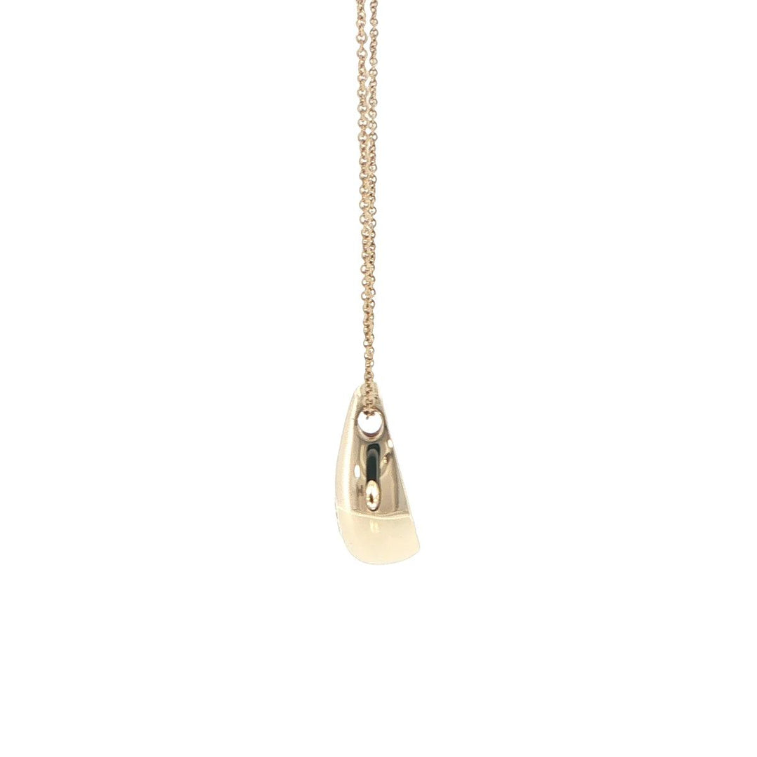 14K Yellow Gold Oval Diamond Teardrop Necklace