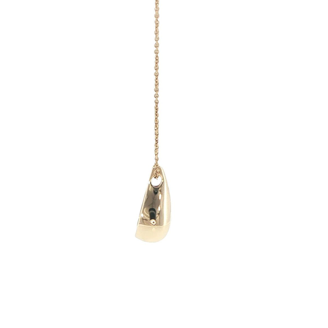 14K Yellow Gold Oval Diamond Teardrop Necklace