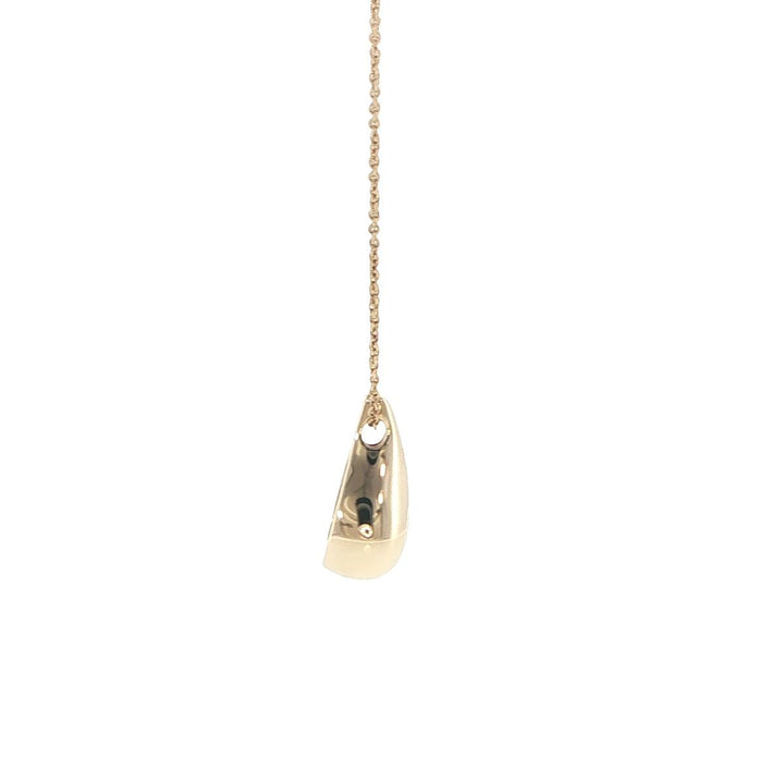 14K Yellow Gold Oval Diamond Teardrop Necklace