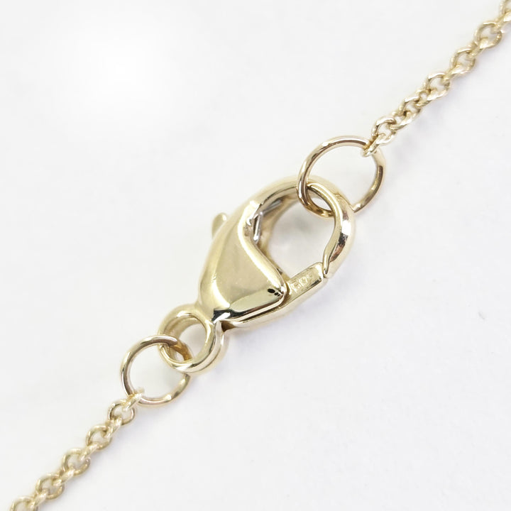 14K Yellow Gold Oval Diamond Teardrop Necklace