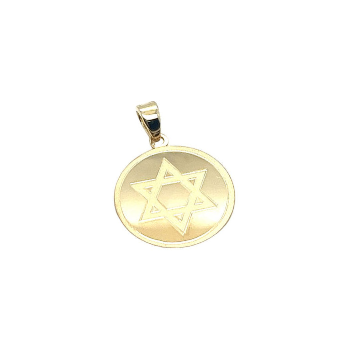 14K Yellow Gold Jewish Star Pendant Charm