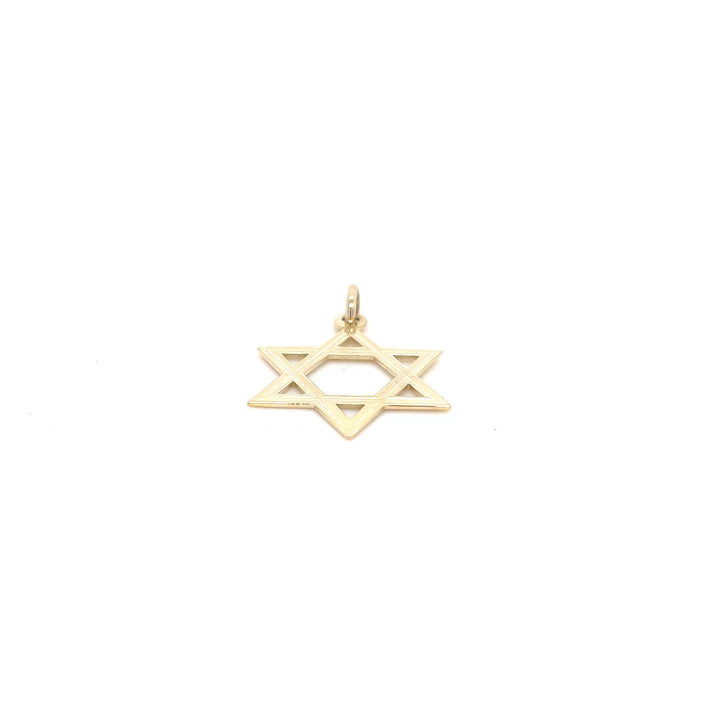 14K Yellow Gold Jewish Star Pendant