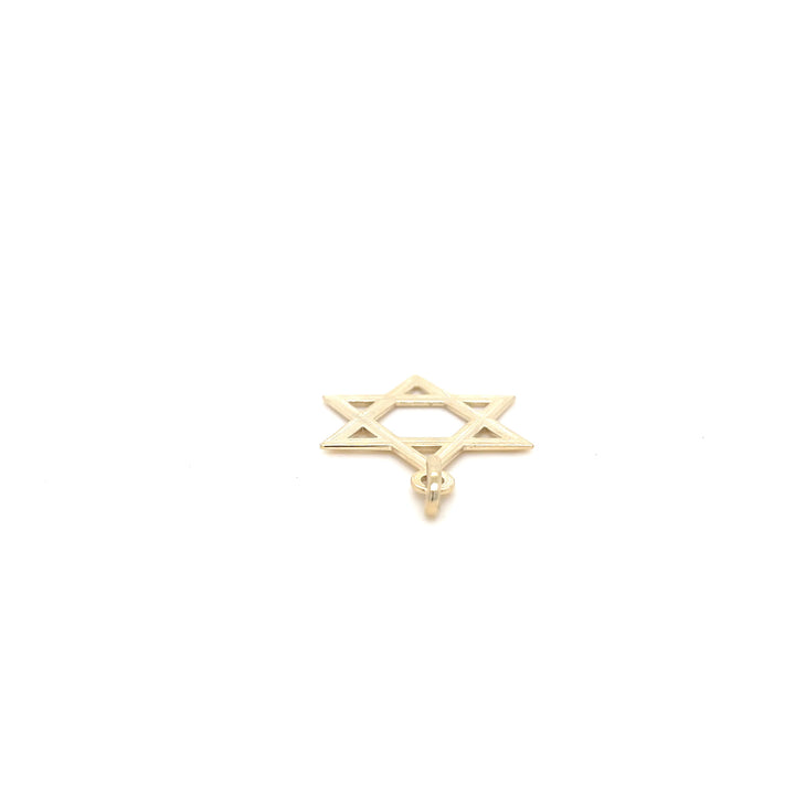 14K Yellow Gold Jewish Star Pendant