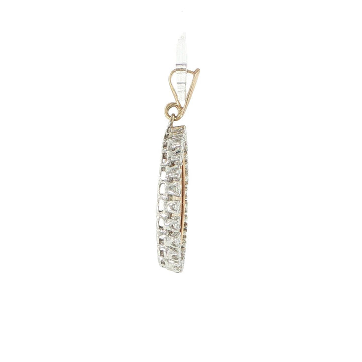 21.6K Gold English Sovereign Coin Pendant 18K White Gold Diamond Mounting