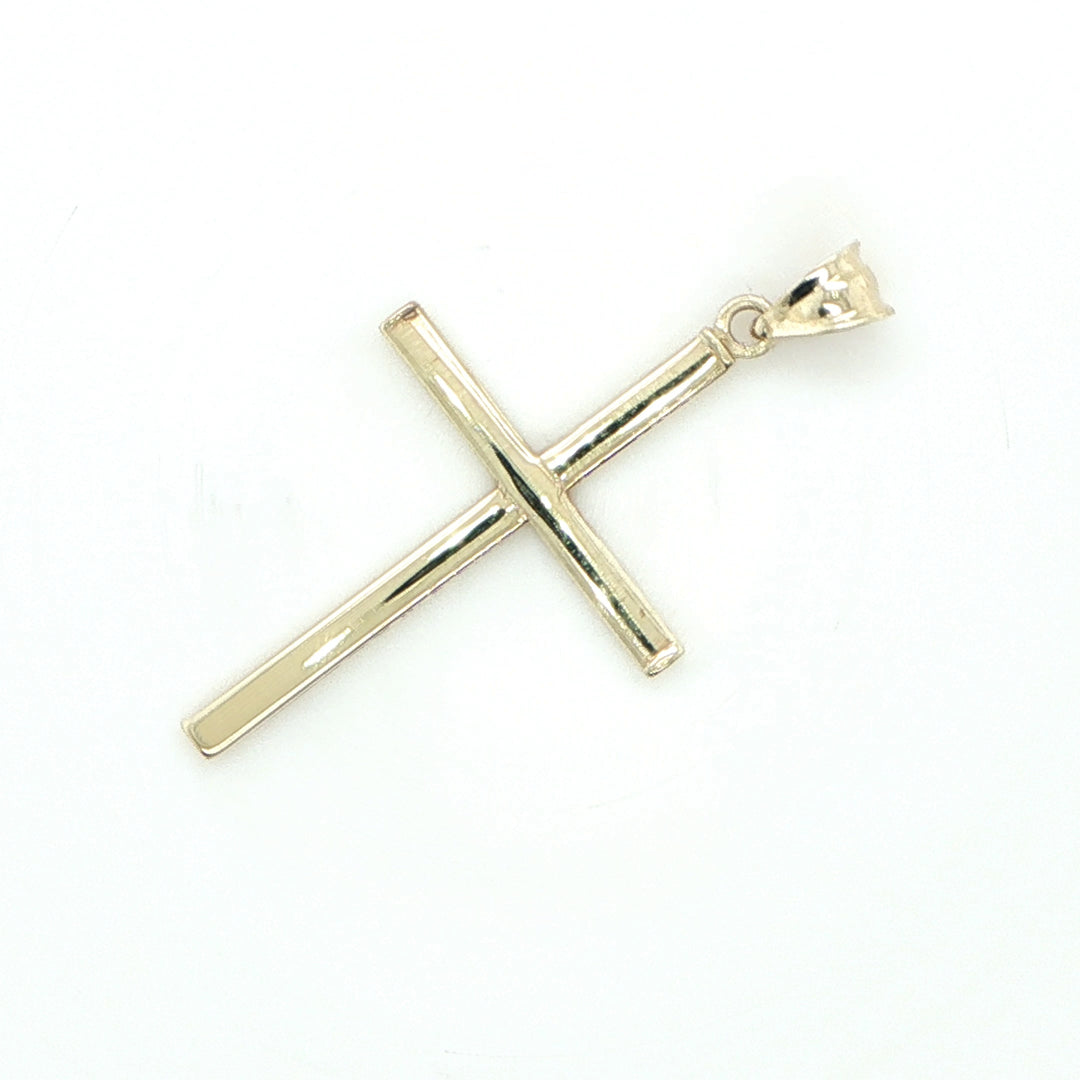 1.25 inch 14K Yellow Gold Cross Pendant