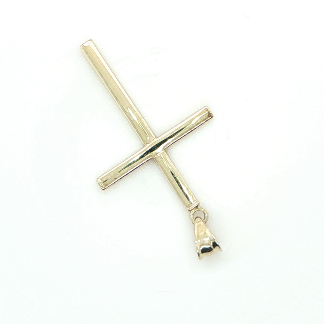 1.25 inch 14K Yellow Gold Cross Pendant