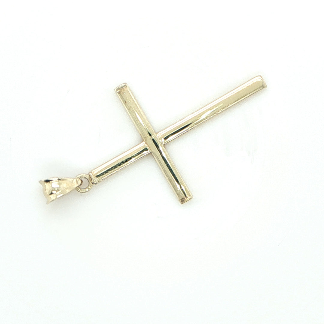 1.25 inch 14K Yellow Gold Cross Pendant