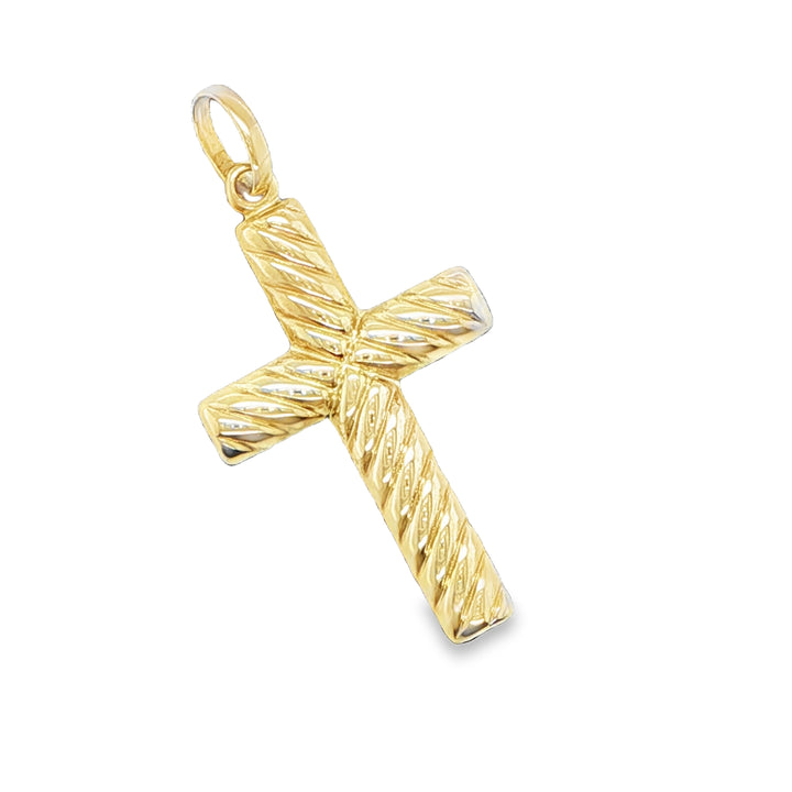 1.5 inch 14K Yellow Gold Cross Pendant