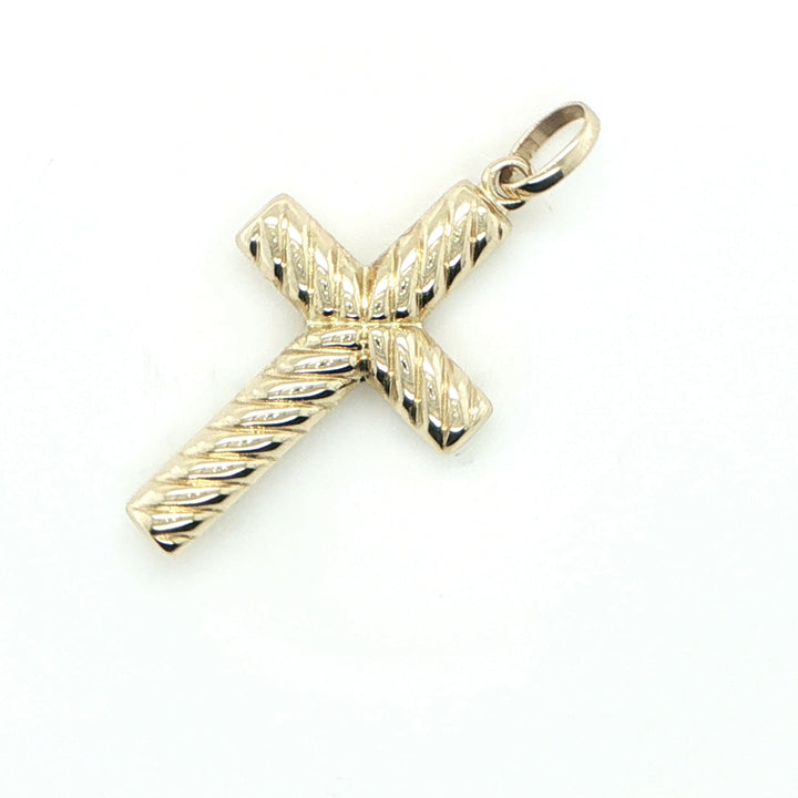 1.5 inch 14K Yellow Gold Cross Pendant