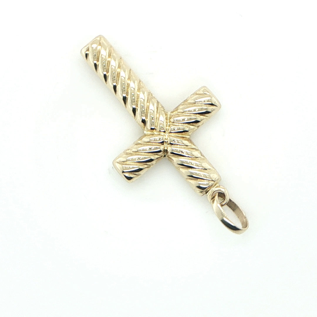 1.5 inch 14K Yellow Gold Cross Pendant