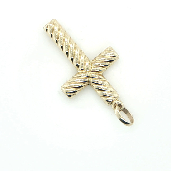 1.5 inch 14K Yellow Gold Cross Pendant