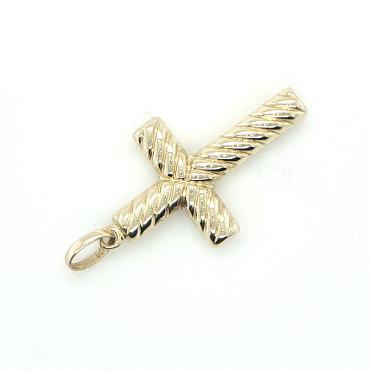 1.5 inch 14K Yellow Gold Cross Pendant