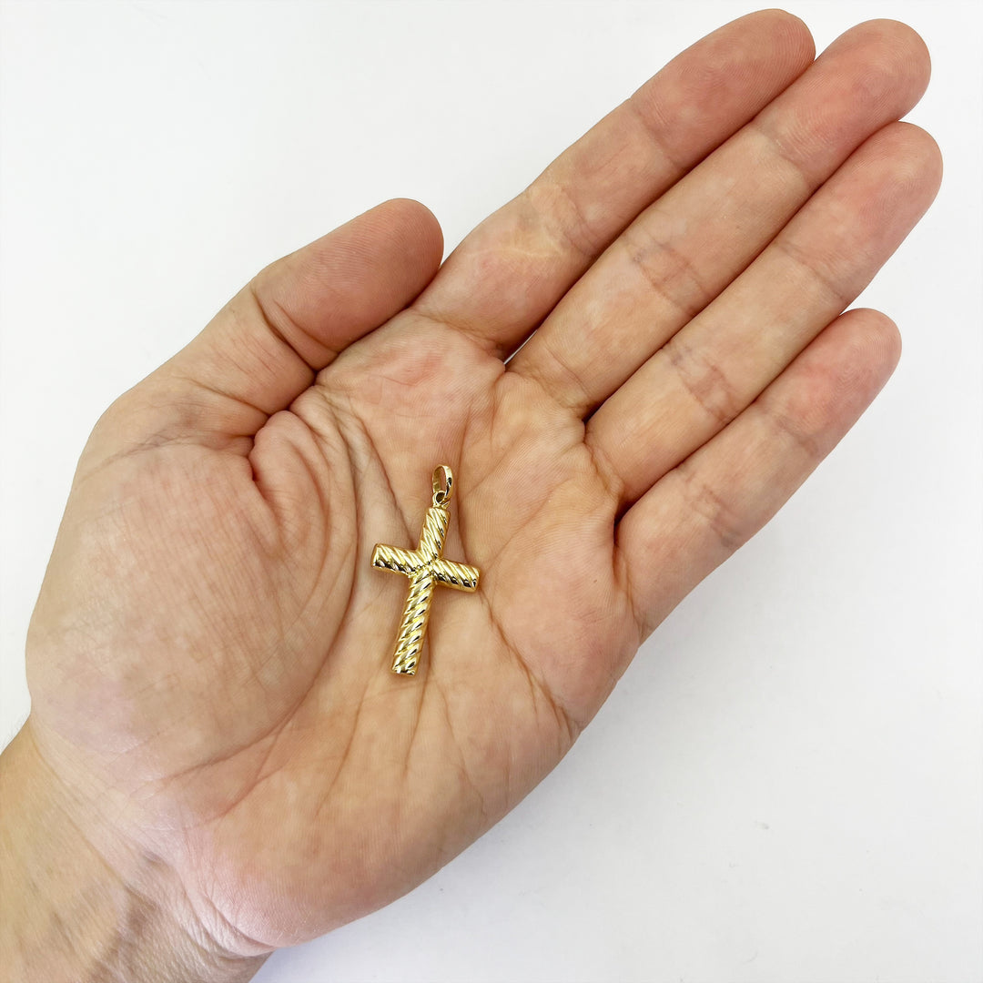 1.5 inch 14K Yellow Gold Cross Pendant