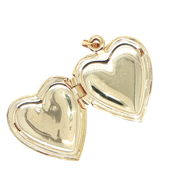 14K Yellow Gold Engraved Heart Locket