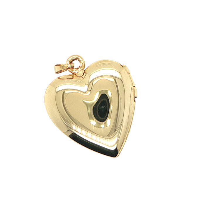 14K Yellow Gold Engraved Heart Locket