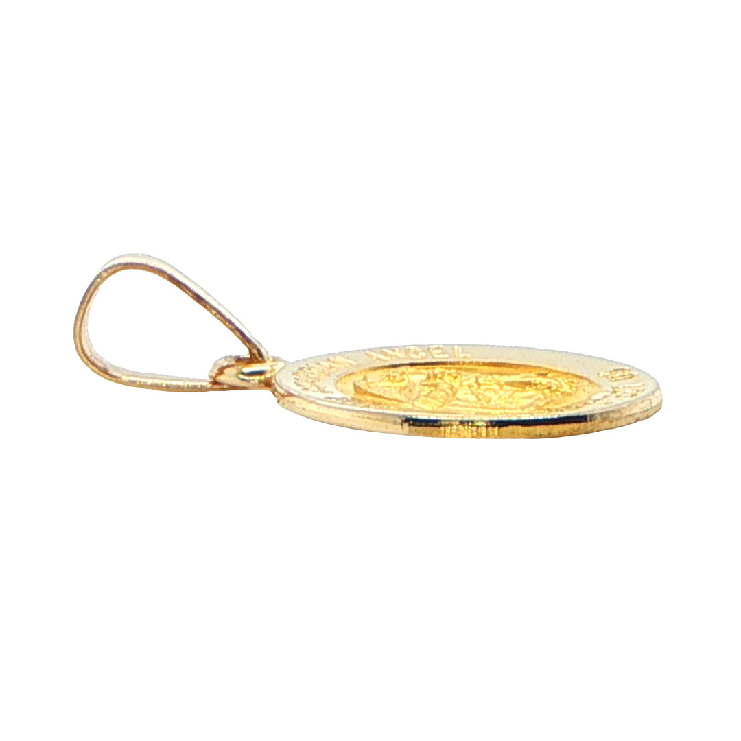 14K Yellow Gold Guardian Angel Pendant Charm