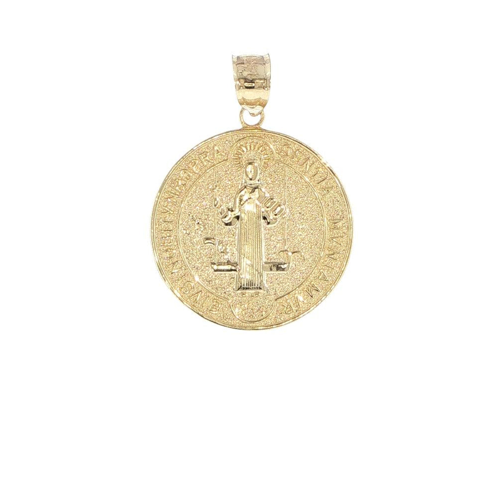 14K Yellow Gold St. Benedict Medal Pendant