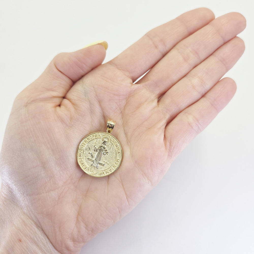 14K Yellow Gold St. Benedict Medal Pendant