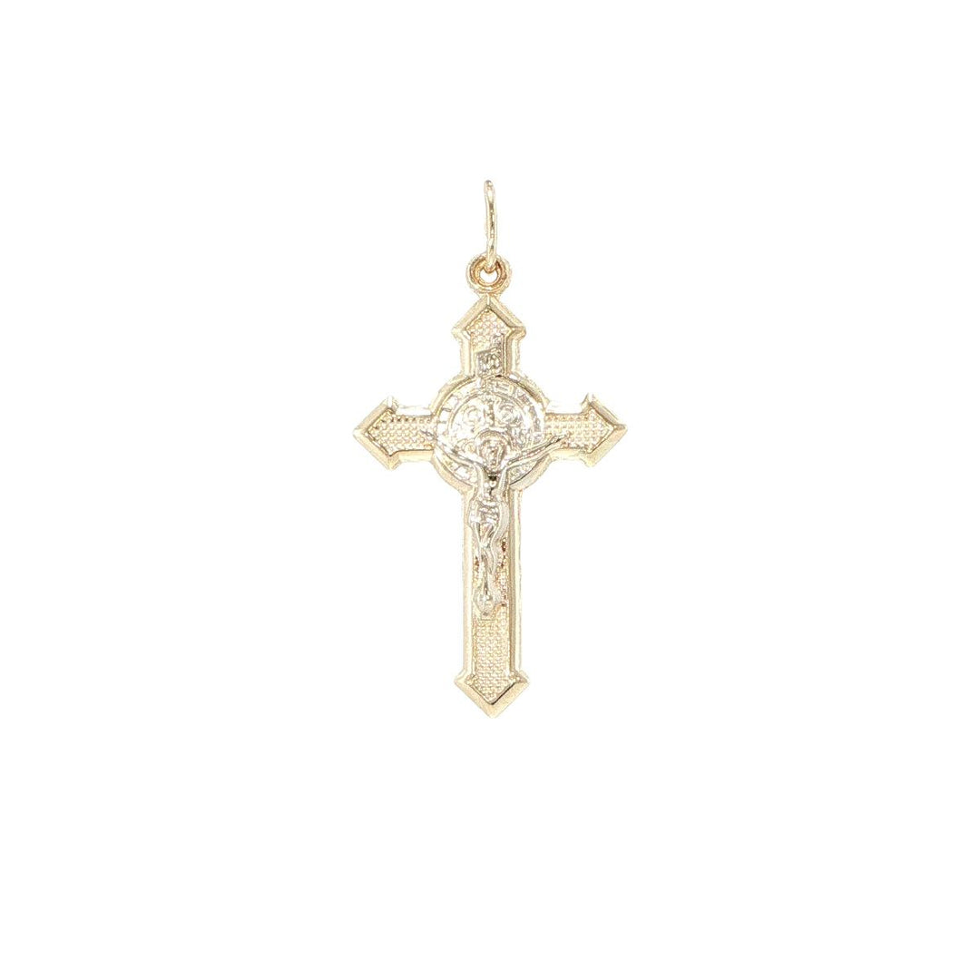 14K Two-Tone Gold Cross Pendant