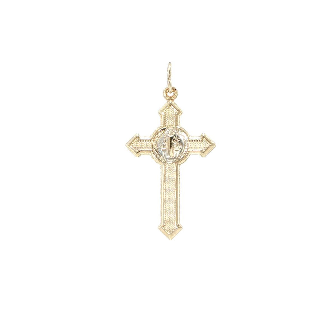 14K Two-Tone Gold Cross Pendant