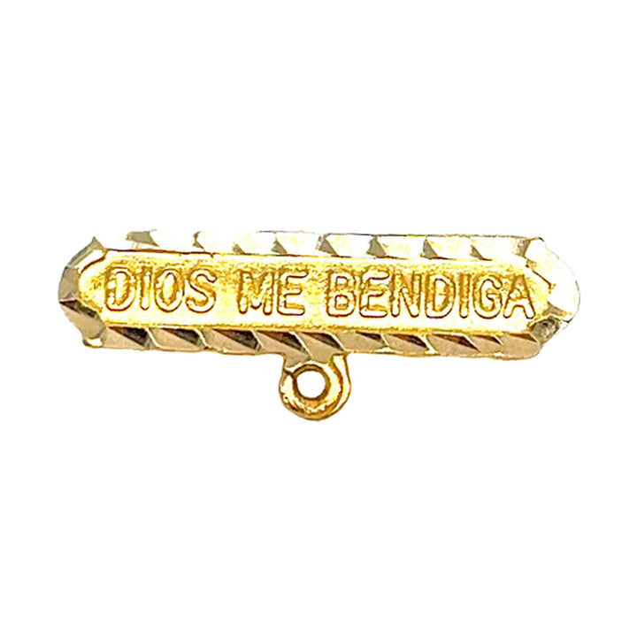 14K Yellow Gold Dios Me Bendiga Pin