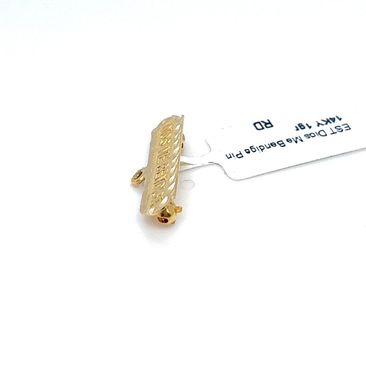 14K Yellow Gold Dios Me Bendiga Pin