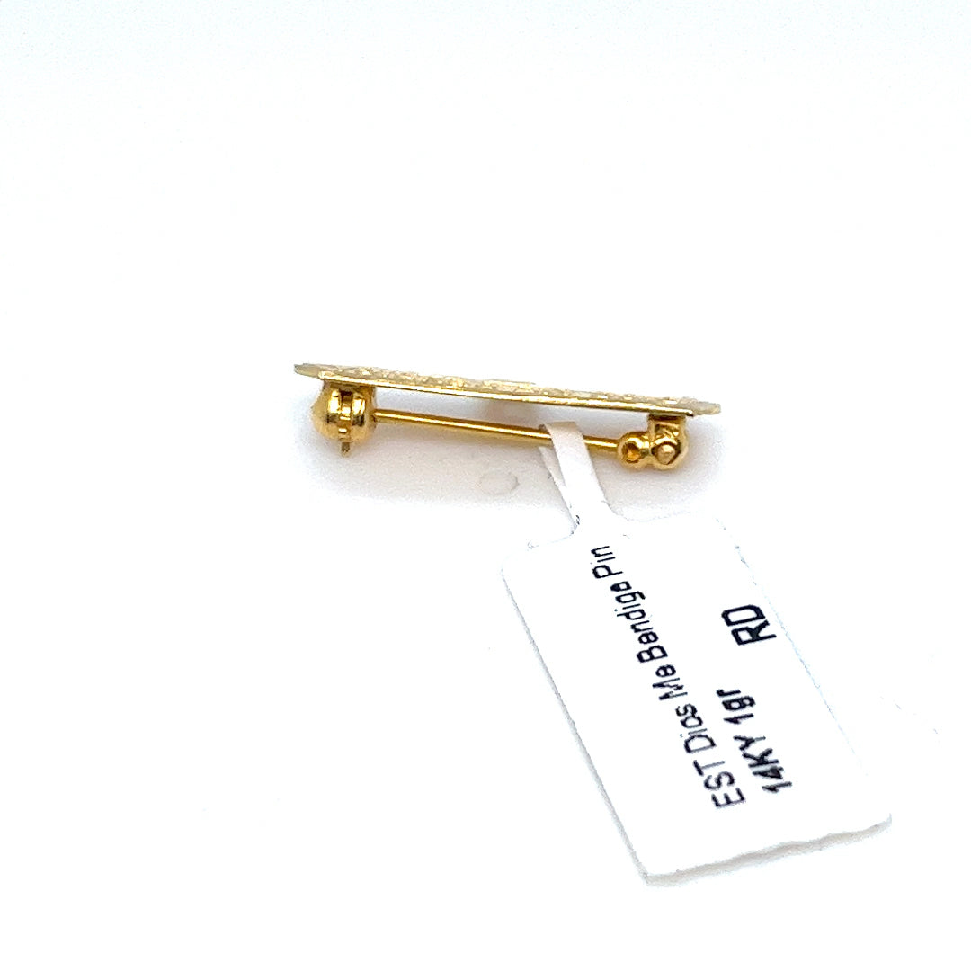 14K Yellow Gold Dios Me Bendiga Pin