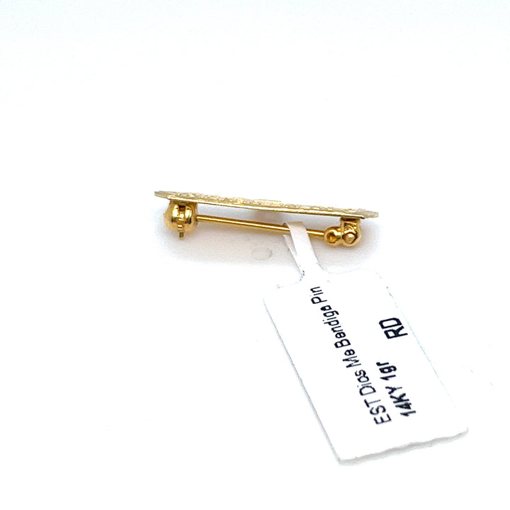 14K Yellow Gold Dios Me Bendiga Pin