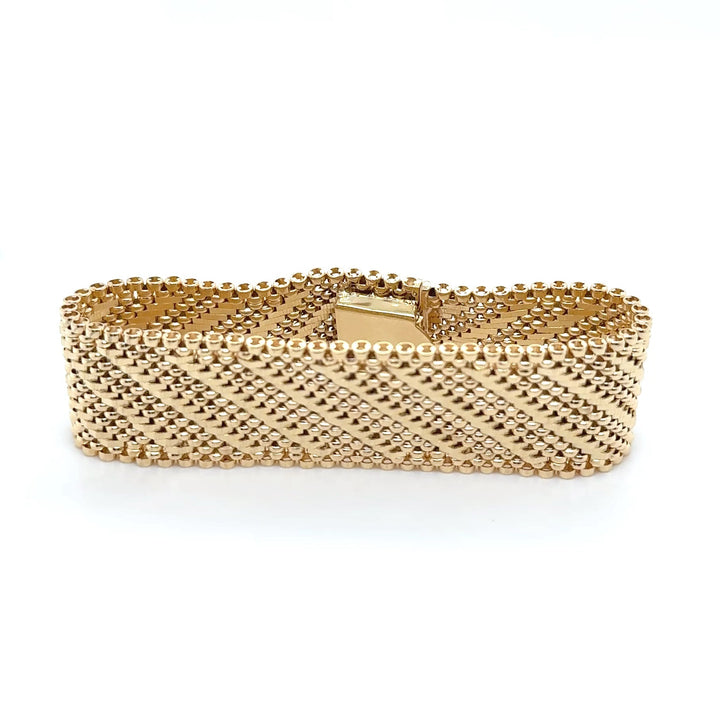 14K Yellow Gold Basket Weave Bracelet