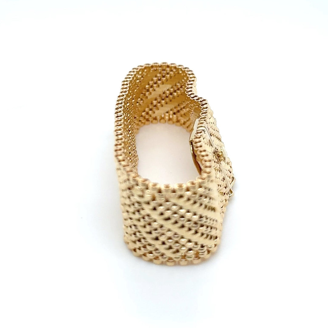 14K Yellow Gold Basket Weave Bracelet