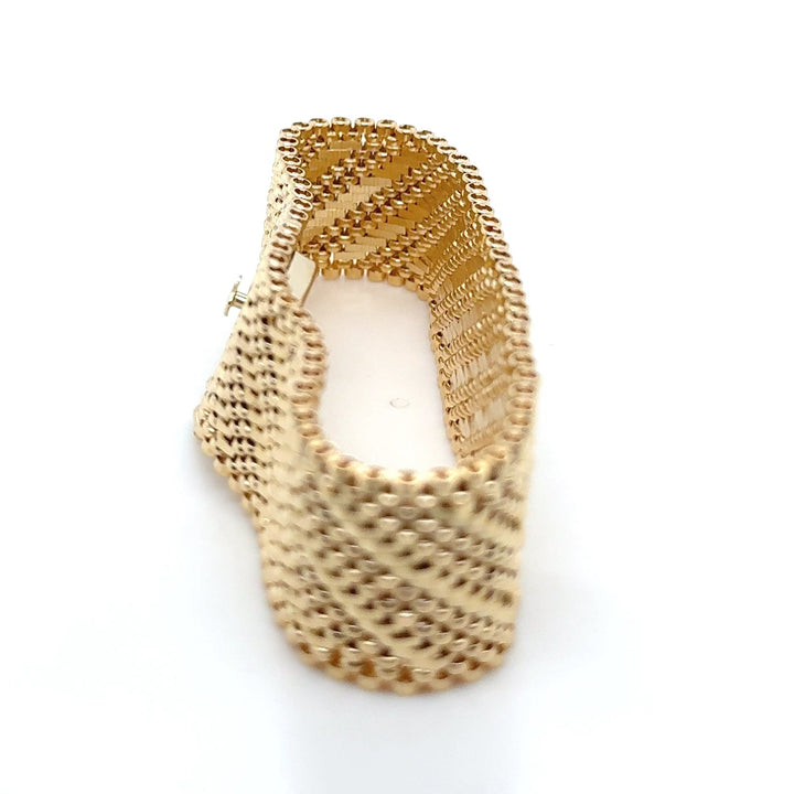 14K Yellow Gold Basket Weave Bracelet