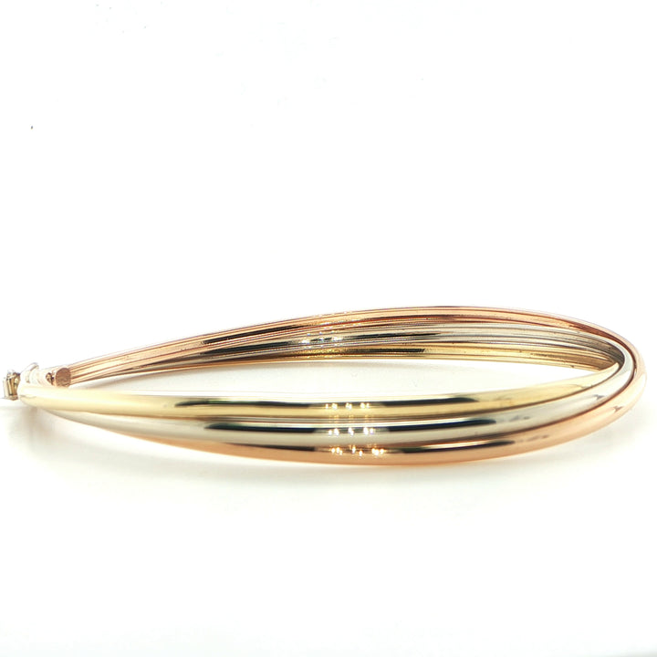 Tricolor Gold Twist Bangle