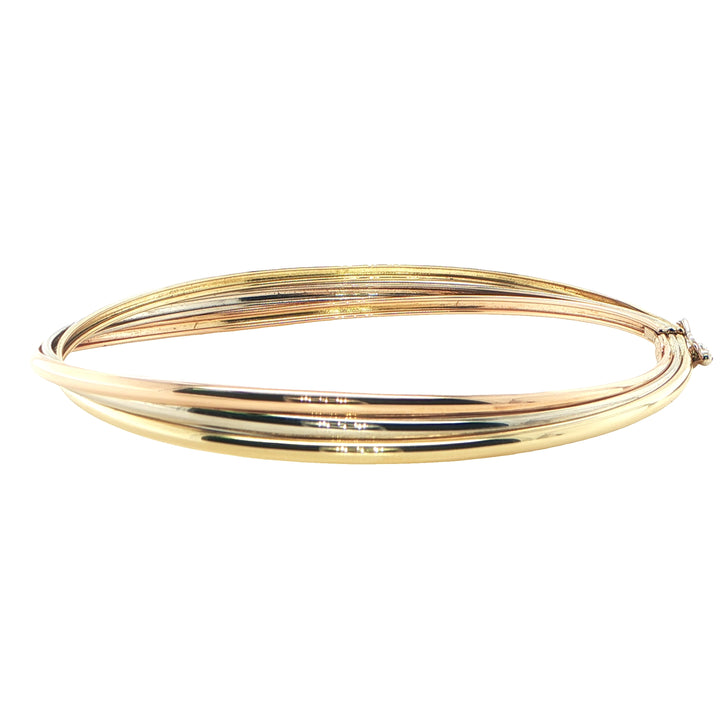 Tricolor Gold Twist Bangle