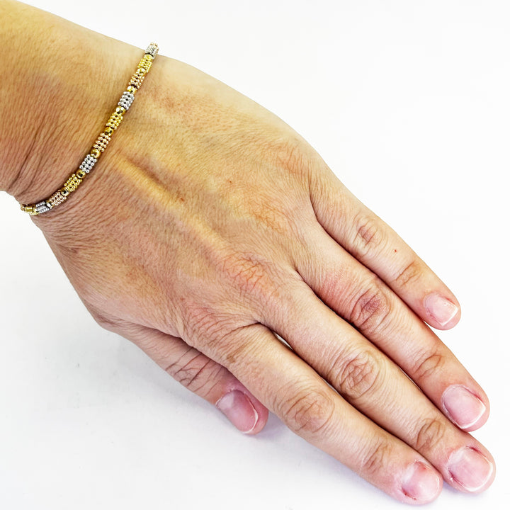14K Tri-Color Gold 3.2mm Bracelet