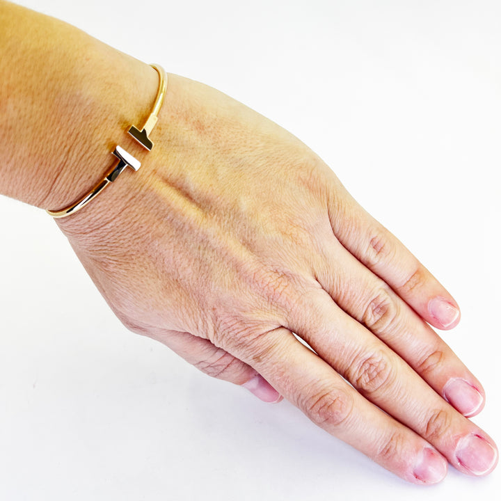 Tiffany & Co. T1 Narrow Tiffany T Bangle 18K Rose Gold Small