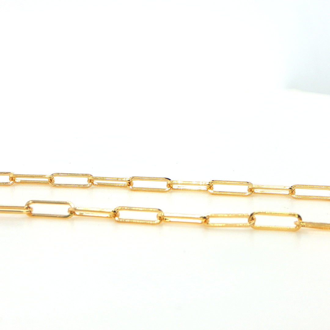 14K Yellow Gold Paperclip Bracelet 2mm
